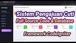 Source Code Sistem Cuti Online Menggunakan PHP Framework CodeIgniter (free database)