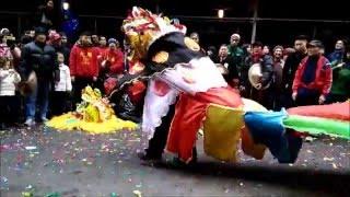 Chinese New Year 2016 NYC - Tai Pun Unicorn Dance & Hakka kungfu