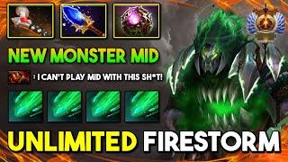 NEW MONSTER MID Underlord Aghs Scepter + OC Build Unlimited DPS Firestorm 7.35c DotA 2