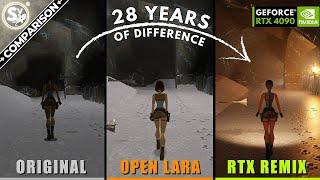 Tomb Raider ORIGINAL vs OPEN LARA vs RTX REMIX Comparison | RTX 4090 4K60