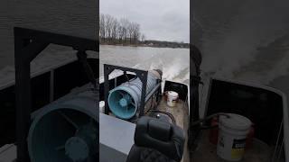 Jet Powered Pontoon Boat on the Water