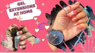 DIY Gel Nail Extension at home/Tutorial video For Beginners