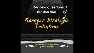 Manager Strategic Initiatives | Strategic Planning Manager Interview Questions and Answers #hiring