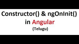 Constructor vs ngOnInit in Angular in Telugu