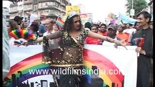 Laxmi Narayan Tripathi at Queer Azaadi Mumbai Pride March in 2008