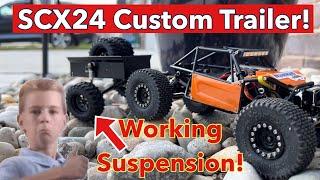 SCX24 Trailer With Working Suspension! How-To #scx24 #diy #crawling