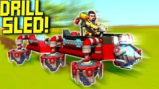 Rocket-Powered Drill Sled Race!  - Scrap Mechanic Multiplayer Monday