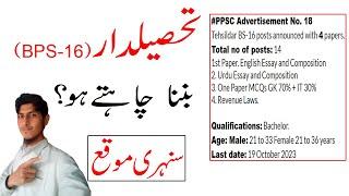 PPSC Latest Tehsildar Jobs 2023 Board of Revenue Punjab Jobs 2023 | infoUstaad