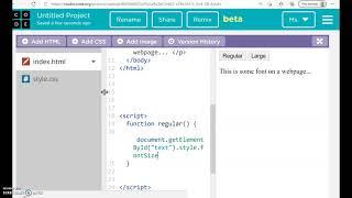 How to change the HTML font size using JavaScript