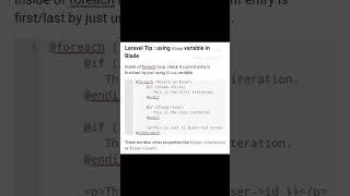 Laravel Tip : using $loop variable in Blade #laravel