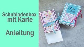 Schubladenbox mit Karte I Tolle Verpackung I Box basteln I Anleitung in cm