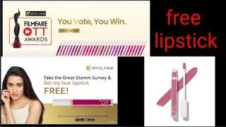 take a survey and win a lipstick for free #myglamm  #freelipstick  #freeproducts  #msjasmine