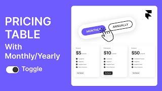 Pricing Table with Monthly/Yearly Toggle Switch in Framer (Without Code)