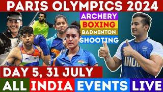  Day 5 : Paris Olympics 2024 | Shooting, TT, Boxing, Archery | Manika , Sreeja , Nishant #paris2024