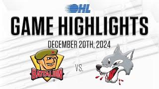 OHL Highlights: North Bay Battalion @ Sudbury Wolves Dec. 20, 2024