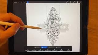 Unlimited Flowers & Ornaments Tattoo - Procreate Pack (iPad pro)