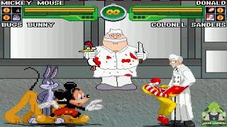 M.U.G.E.N. Battles | Mickey Mouse/Bugs Bunny vs Ronald McDonald/Colonel Sanders