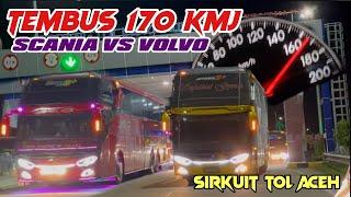 GILAAA 170 KMJ TEMBUS , VOLVO vs SCANIA DI TOL ACEH ( YANG JANTUNGAN JANGAN NONTON )