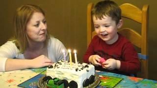 Michael's 3rd Birthday - Blowing out the candles