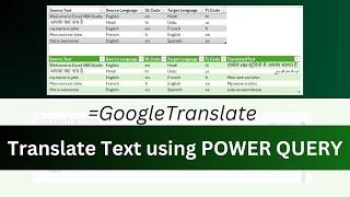 Google Translate Using Power Query | Excel Best Ever Function to Translate