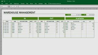 Excel : How to create a simple warehouse management