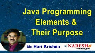 Java Programming elements and their purpose | Mr. Hari Krishna