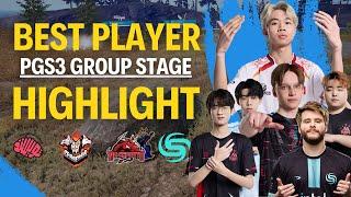 PUBG ESPORTS: BEST MOMENTS OF PGS3 GROUP STAGE | EXTREME SKILL | BEST PLAYER