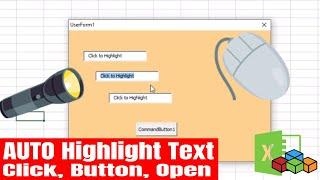 Highlight Userform Textbox in Excel VBA, Highlight All Text On Mouse Click, Button or Userform Open