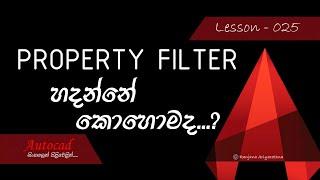 AutoCAD Course (Sinhala) - Lesson 025 - New Property Filter (Layer)