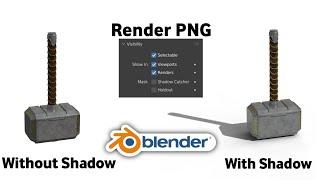 Render your PNG image with Shadow in blender.