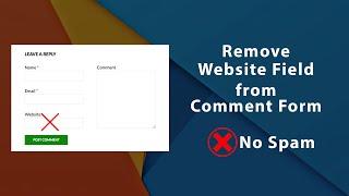 Remove Website Field in Comment Form | WordPress (No Plugin)