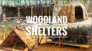 MY WOODLAND SHELTERS - Walking Tour of my Bushcraft Base Camp / An Honest Review / Craft Ideas