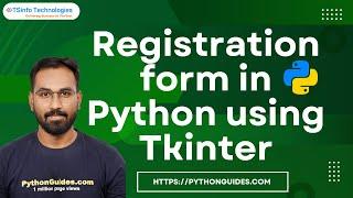 Registration form in Python using Tkinter | Login page in Python Tkinter with database SQLite3