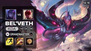 Bel'Veth vs Lee Sin Jungle - KR Grandmaster - Patch 14.16 Season 14