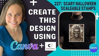 Fast Canva Design Tutorial For Print On Demand: Super Easy Scary Halloween Stamp ️