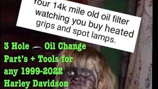 Parts and Tools to complete a 3 Hole Oil Change ️ Primary, Trans, Motor Harley Davidson! 1999-2022