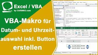 Excel-Makro für Datum- und Uhrzeitauswahl erstellen (inklusive verknüpftem Button) - carinko.com