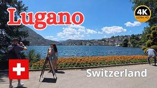 Lugano, Switzerland  4K Walking Tour - July 2024