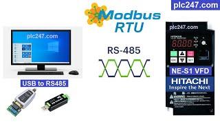 Hitachi NE-S1 "Modbus RTU" via Modbus Poll