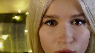 Close-up ASMR look into my eyes  Eye contact, inaudible whisper, mouth sounds, hand movements 