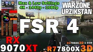 Call of Duty WARZONE FSR 4 | RX 9070 XT | Sim. R7 7800X3D | 4K - 1440p - 1080p | Max & Low Settings