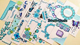 20 BLUE BORDER DESIGNS/PROJECT WORK DESIGNS/PAPER/ASSIGNMENT FRONT PAGE DESIGNS FOR SCHOOL PROJECT