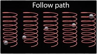 Objects follow curves path | Blender 2.93