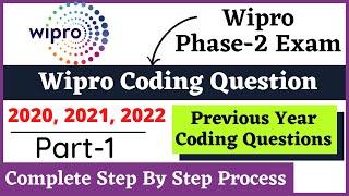 Wipro Coding Questions | Part 1 | Wipro Elite National Talent Hunt | Off Campus Drive For 2022 Batch