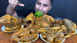 EATING MUTTON CURRY ,CHICKEN CURRY ,GOAT HEAD ,FISH CURRY & CHILLIS l MUTTON CURRY EATING CHALLENGE