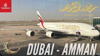 Ramadan on Emirates  | Dubai - Amman | Emirates Economy Class | Airbus A380-800 | Trip Report