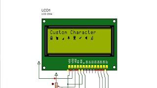 Customized character display on LCD (20x4) Using Arduino UNO | Simulation | Set row and column