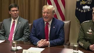 President Trump Participates in a Briefing with Senior Military Leaders