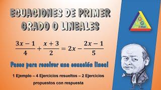 How to solve first degree equations with one unknown with fractions and parentheses #equations