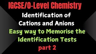 0620/62 OCT/Nov 2024 , Identification of  Cations and Anions Questions solved